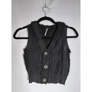 Brunello Cucinelli Wool Knit Vest Gray Solid Sleeveless 100% Wool Women Size XS